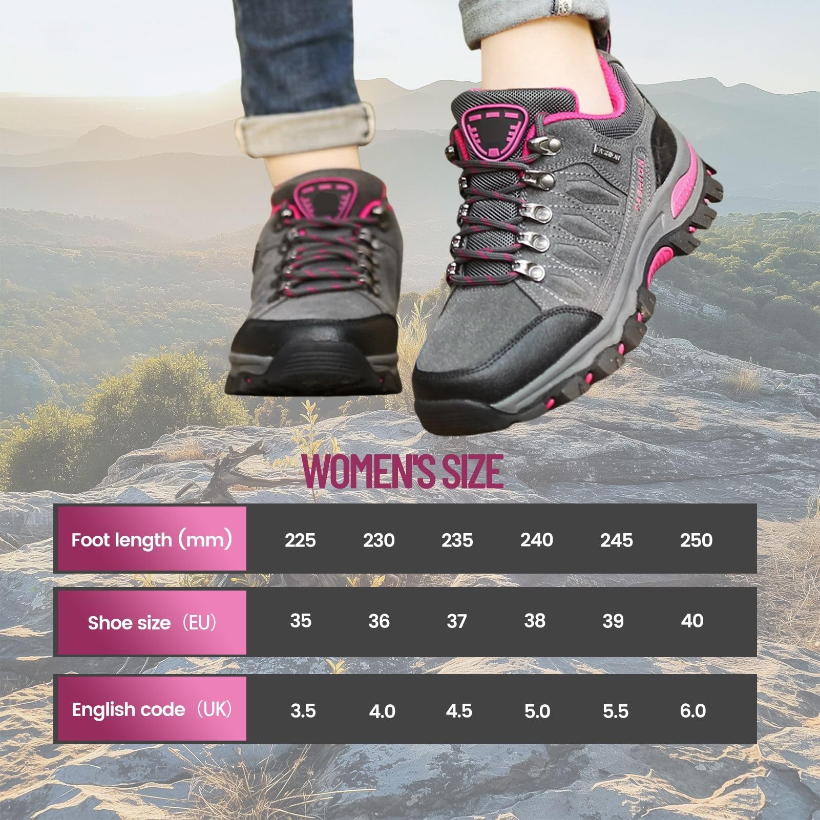 Damen Trekking & Wanderschuhe, Wanderschuhes Im Freien FüR Alle Jahreszeiten, Sportschuhe Mit Niedrigen Top -Spitzen, Klettern, Reisen, Camping Angeln, Bergklettern
