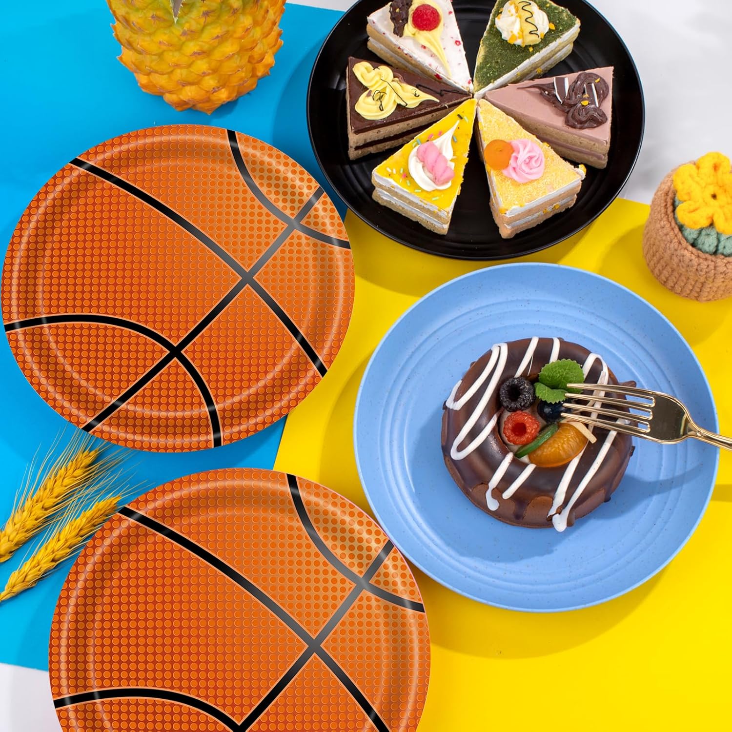 40 Pcs Basketball Plates and Napkins Party Supplies, Basketball Birthday Party Decorations Disposable Paper Plates and Napkins Tableware Set for Birthday Party Baby Shower Serves 20 - Image 5
