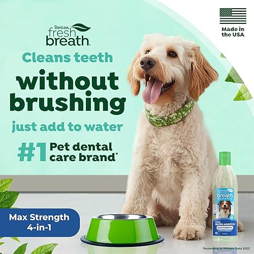 Miniatura 4 de TropiClean Fresh Breath Advanced - Aditivo blanqueador de agua para perros, solución de limpieza de dientes de perro de máxima fuerza y ambientador,