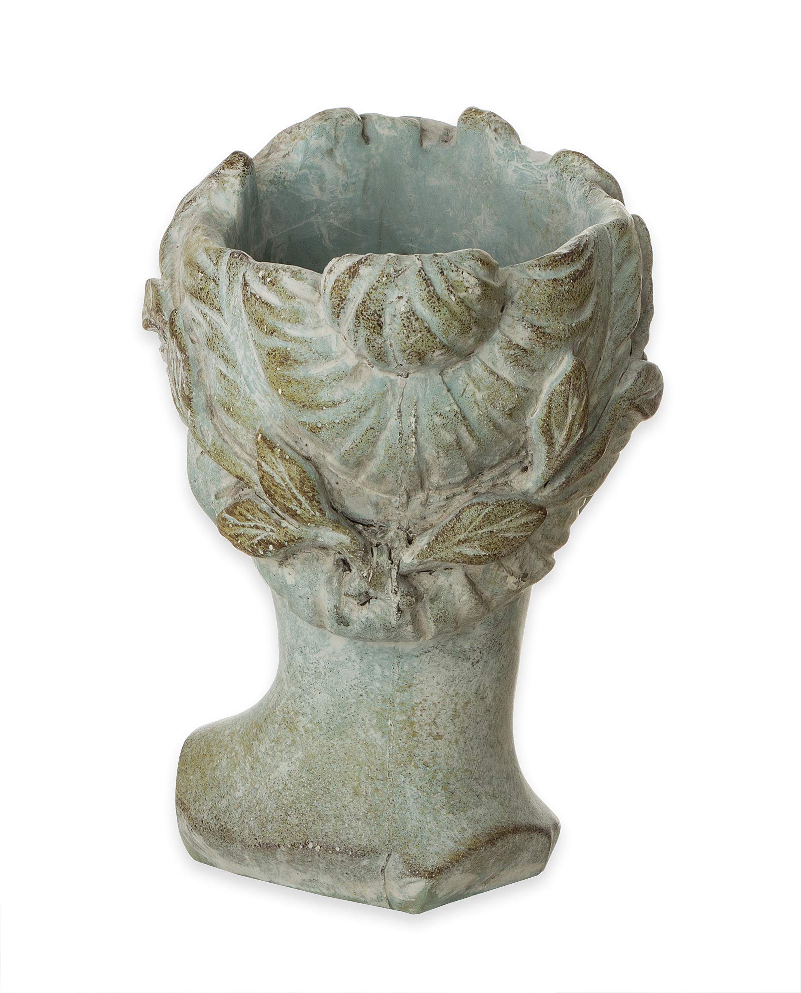 Exner VALO, Vaso per piante a forma di testa di donna, in ceramica, stile classico, colore: grigio