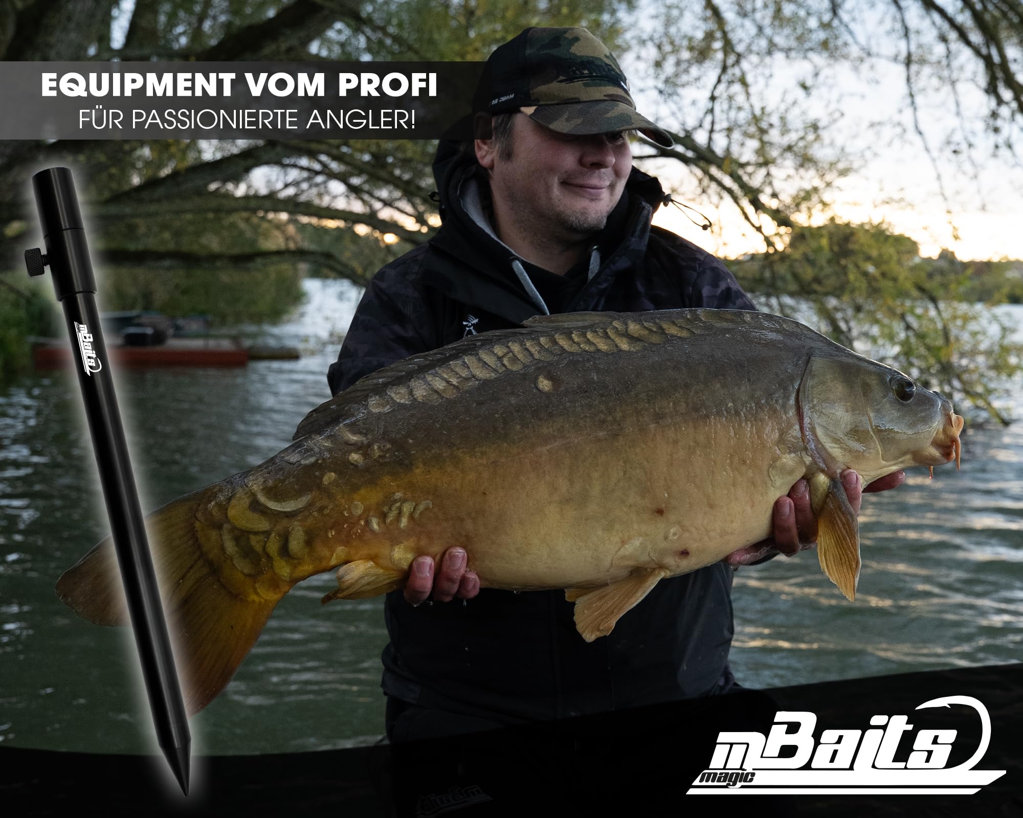 Angel-Berger Magic Baits Black uchwyt na wędkę, różne długości, aluminium (30-50 cm)