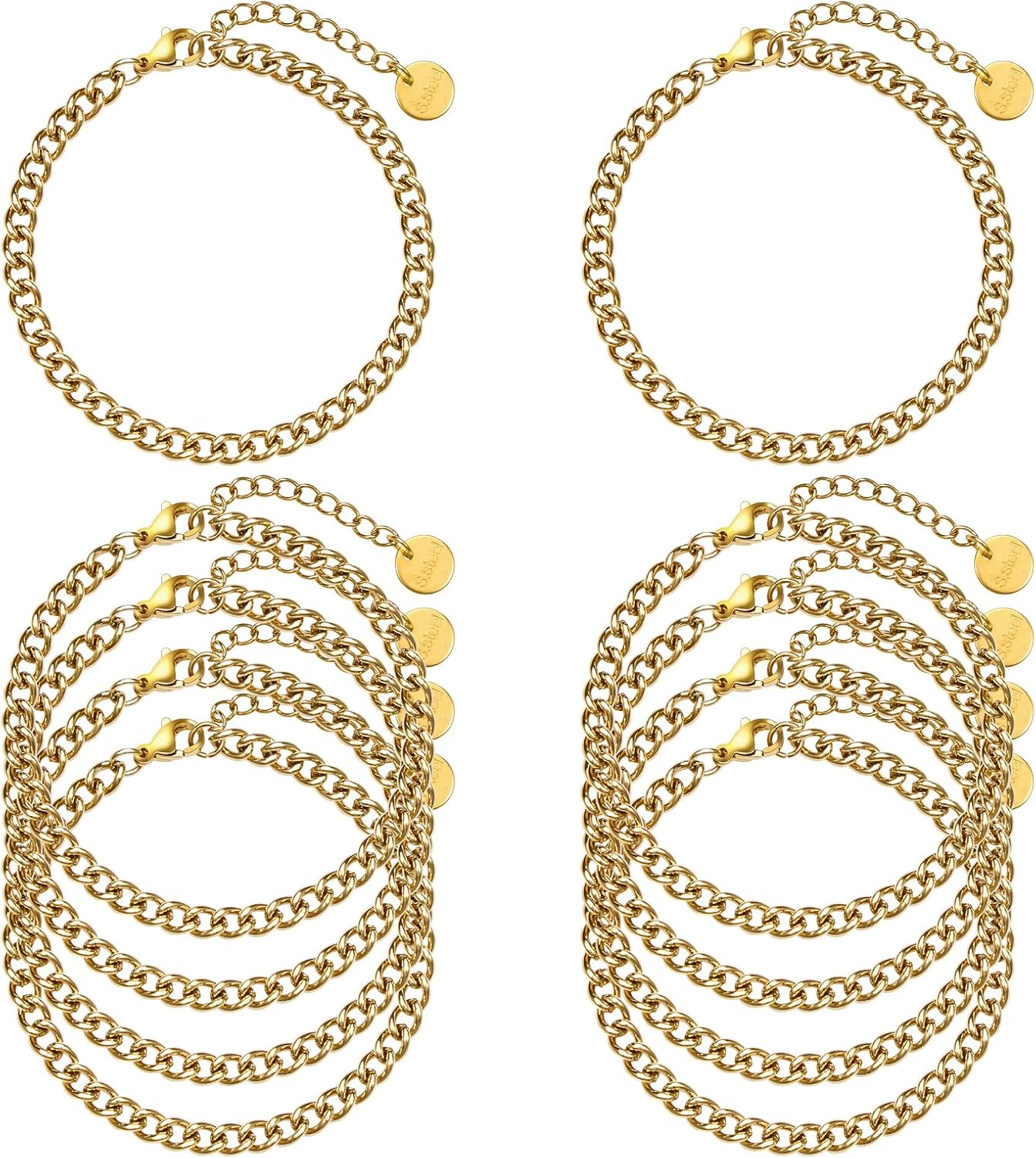 UMAOKANG Curb Chain Bracelets for Jewelry Making Gold Adjustable Bracelet