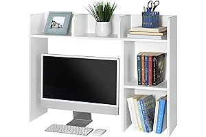 Sturdy and Sleek Wood Dorm Desk Bookshelf Organizer