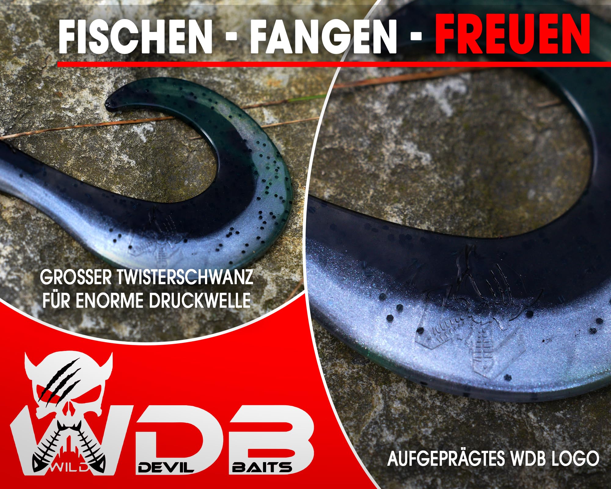 Wild Devil Baits Curly Sand Eel Shad – Gummiköder Für Meeresangeln, 17,5 Cm, 34 G, Lebensechter Lauf & Verführerische Curly-Tail-Aktion