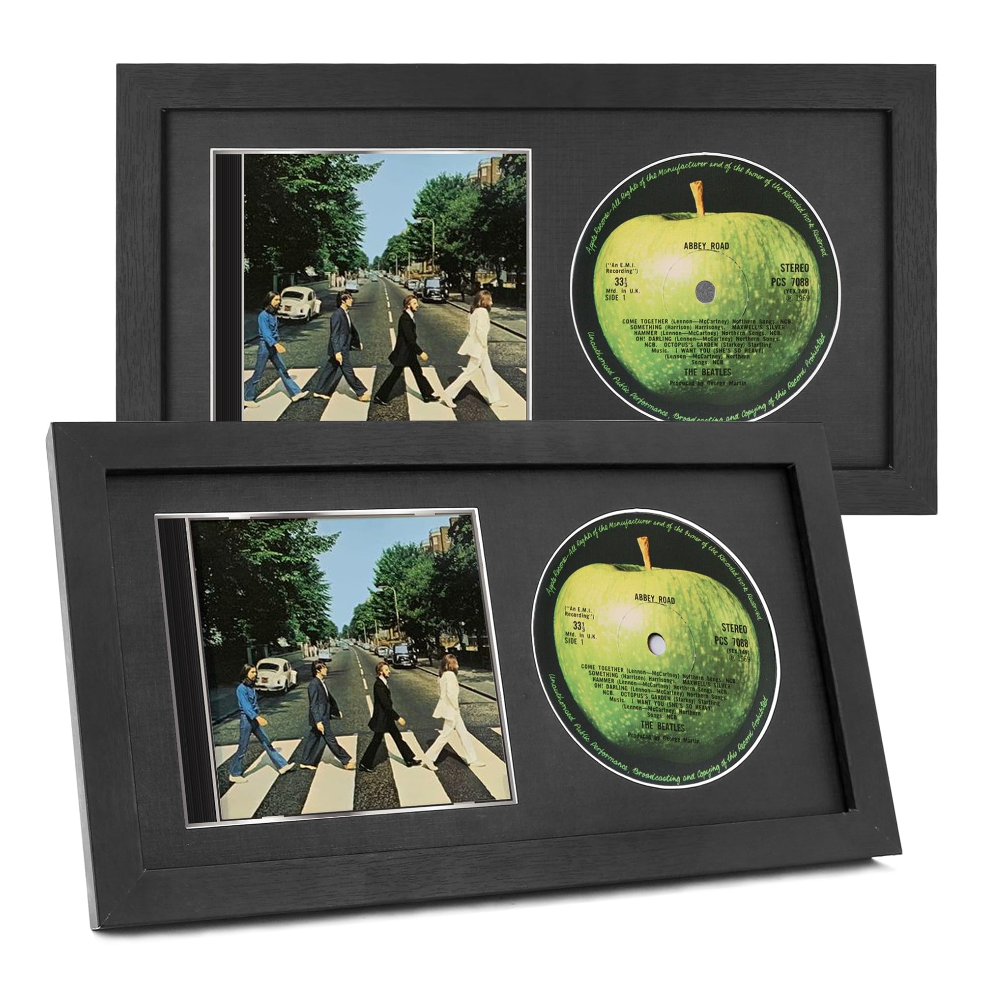FramePro CD Regal Schaukasten CD Ständer Schrank Aufbewahrung Schaukasten Rahmen Schallplattenregal Schallplatten Aufbewahrung Musikrahmen 36,2x19,61 cm Echtglas Schwarz 2 Stück