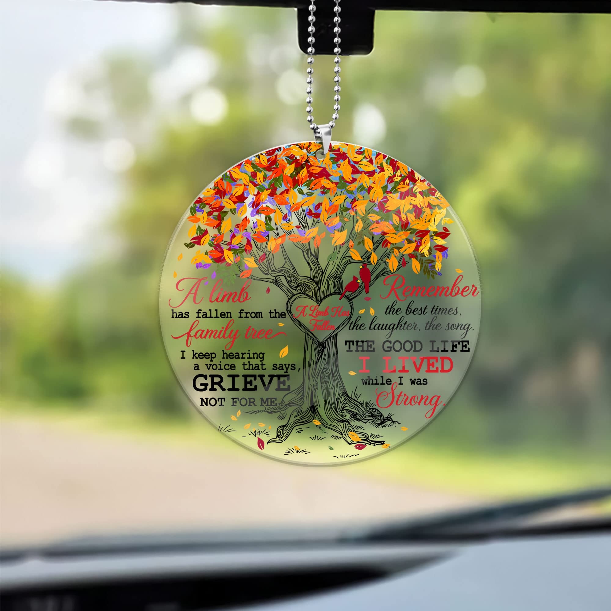 Dad Memorial Car Ornament - "I'll Carry You With Me" Rearview Mirror Pendant For Loss Of Father