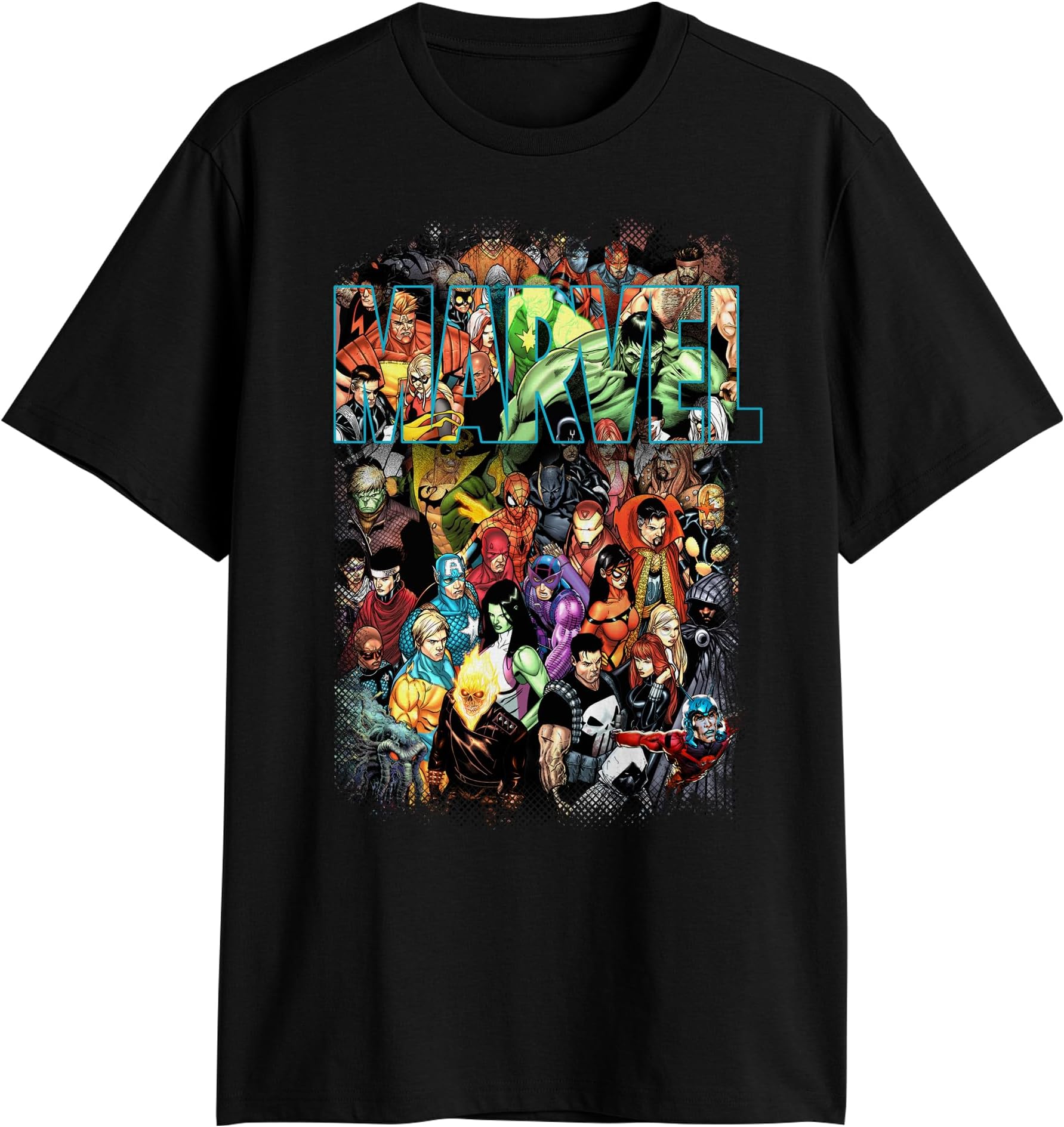 Comics Logo Superheroes Group Captain America Spider-Man T-Shirt