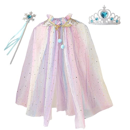 Capa de Princesa de Tul con Lentejuelas y Estrellas para Mayores de 7 Años