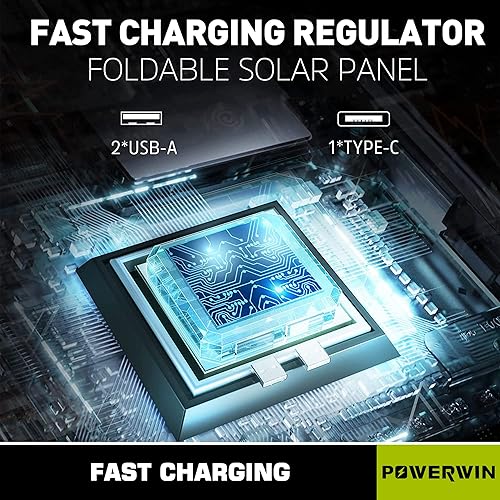 Miniatura 9 de Panel solar plegable de 100 W, kit de panel solar portátil IP65 con 2 salidas USB, cargador solar de 18 V para estación de energía portátil,