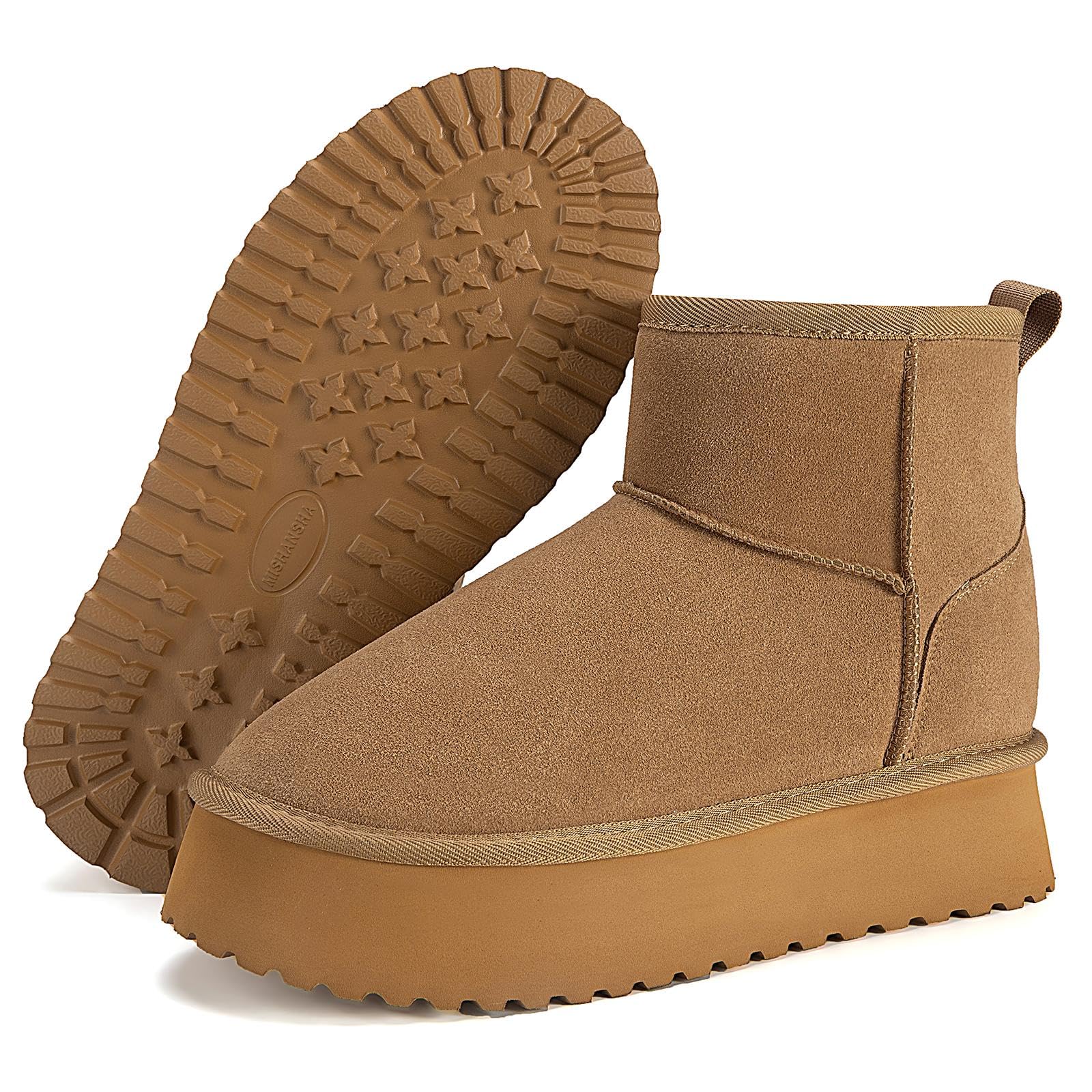 Mishansha Winterschuhe Damen Gefüttert Warme Winterstiefel Rutschfest Schneestiefel Damen Winter, Gr.36-42