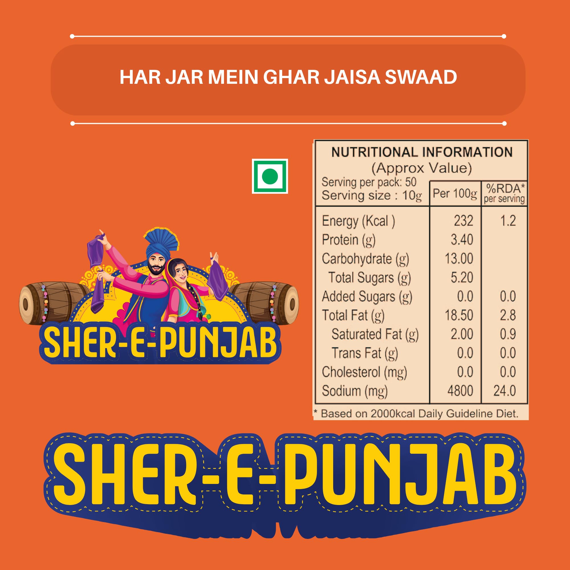 Nilon's Sher-E-Punjab Mixed Pickle (500g) Homemade Aachar | Spicy & Tangy Pickle in Authentic Punjabi Style with Raw Mango, Lemon, Mustard Oil & Spices Mixed with No Added Artificial Colour - Image 2 thumbnail