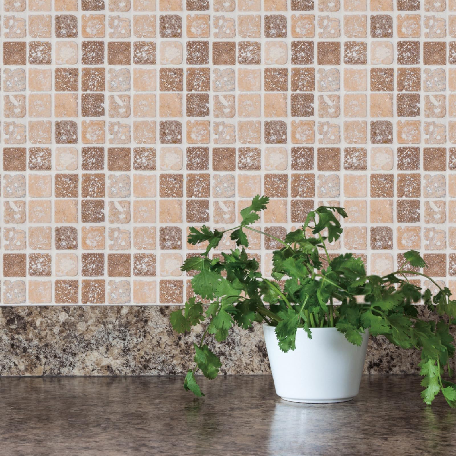 Piastrelle Adesive Cucina Modello Marrone Chiaro Pavimento pvc Adesivo Mobili Decorazioni Piastrelle Adesive Bagno Impermeabile Resistenza all'olio Mattonelle Adesive