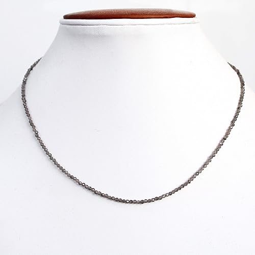 Miniatura 2 de Gempires Grey Obsidian Beads Necklace, Beaded Necklace, Choker Necklace with Adjustable Chain 18 inch (2 inch extender), Western Jewelry for Women,