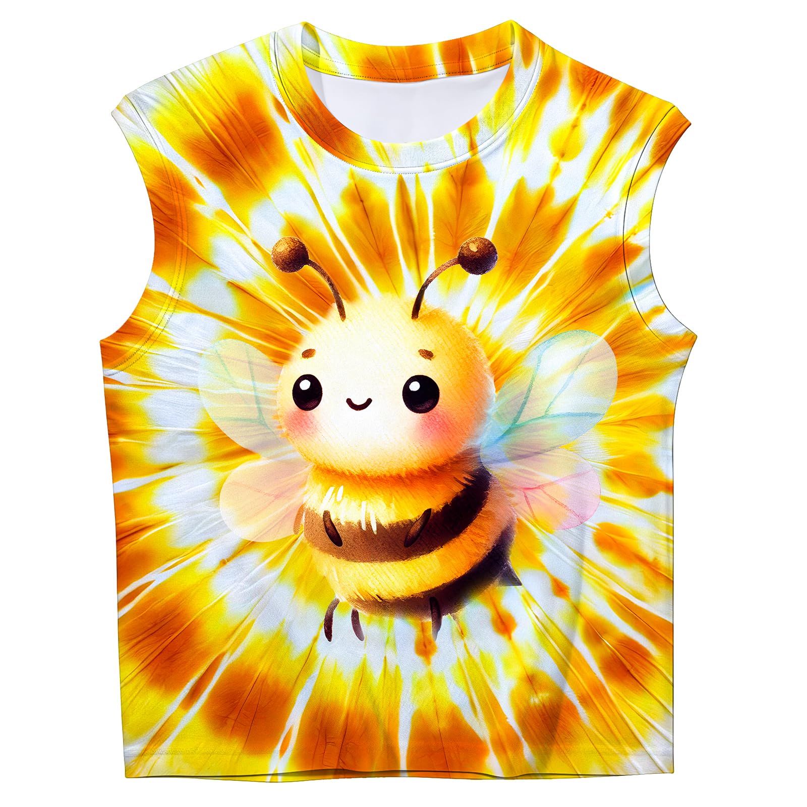 Kids Tie Dye Tank Top Sleeveless Summer Shirt 6-14 Years