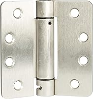 Vista 14 de Ilyapa Bisagras de puerta de cierre automático, paquete de 2, cierre automático, bisagra de resorte de embutir de níquel satinado, 4 x 4 pulgadas