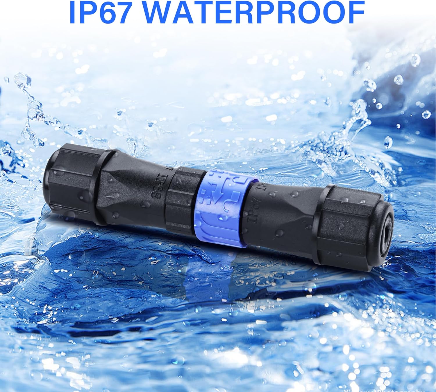 PNGKNYOCN IP67 M16 4Pin Waterproof Connector，Quick Self-Locking Waterproof Wiring Terminal Adapter for Wire Connector Outdoor Junction Box