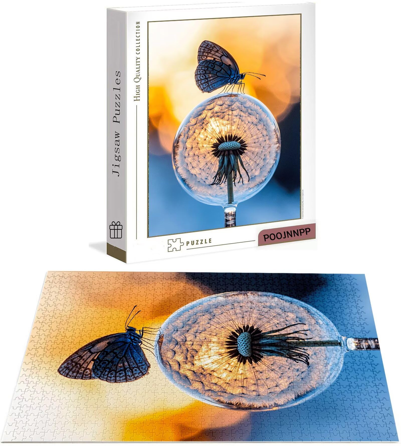 Puzzle 4000 Pezzi per Adulti, Puzzle Farfalla in Legno per Adulti, Puzzles Dente di leone Impegnativi, Giochi Educativo per Famiglie, Rompecapo con Scatola per Decorazioni Casa, Donna Regalo B-8071