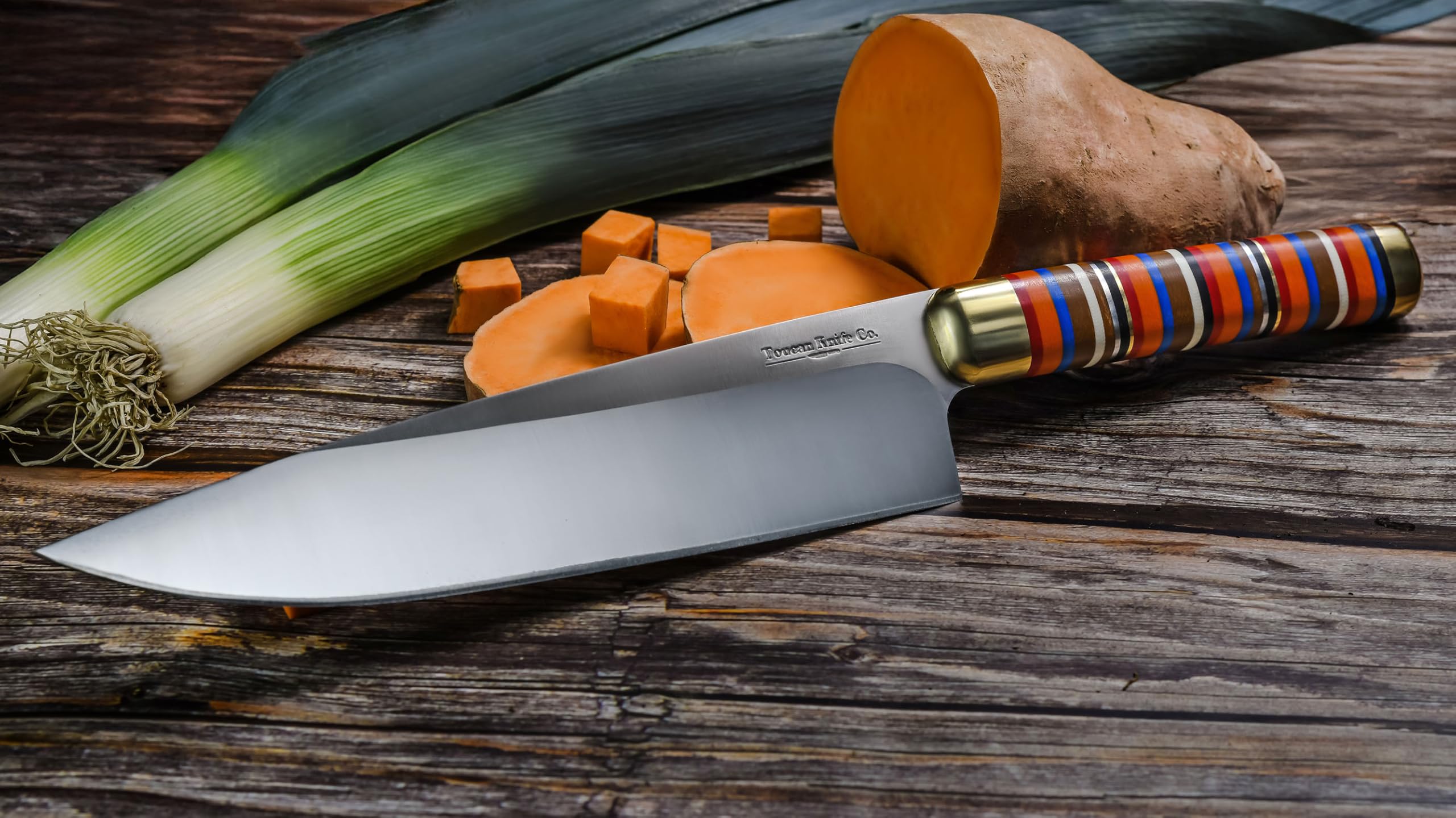 TOUCAN Chef Knife – 8-inch Blade Kitchen Knife – High-Hardness Japanese Steel Knives and Multicolored Handle – Ultra-Sharp Paring Knives – Birthday Gifts for Women and Men — Amazon image 4
