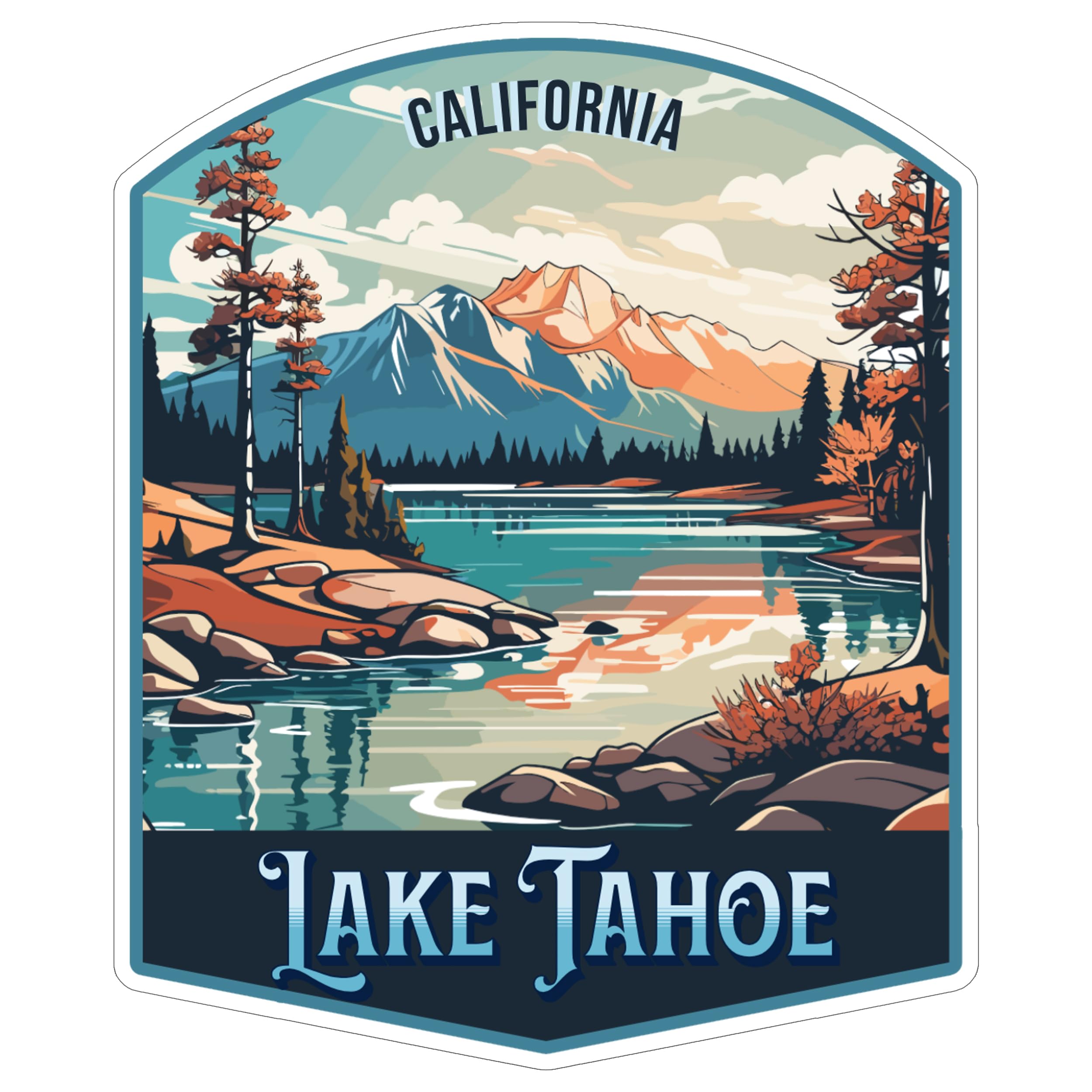 Amazon.com: Lake Tahoe California Sticker 4 Inch Waterfront 