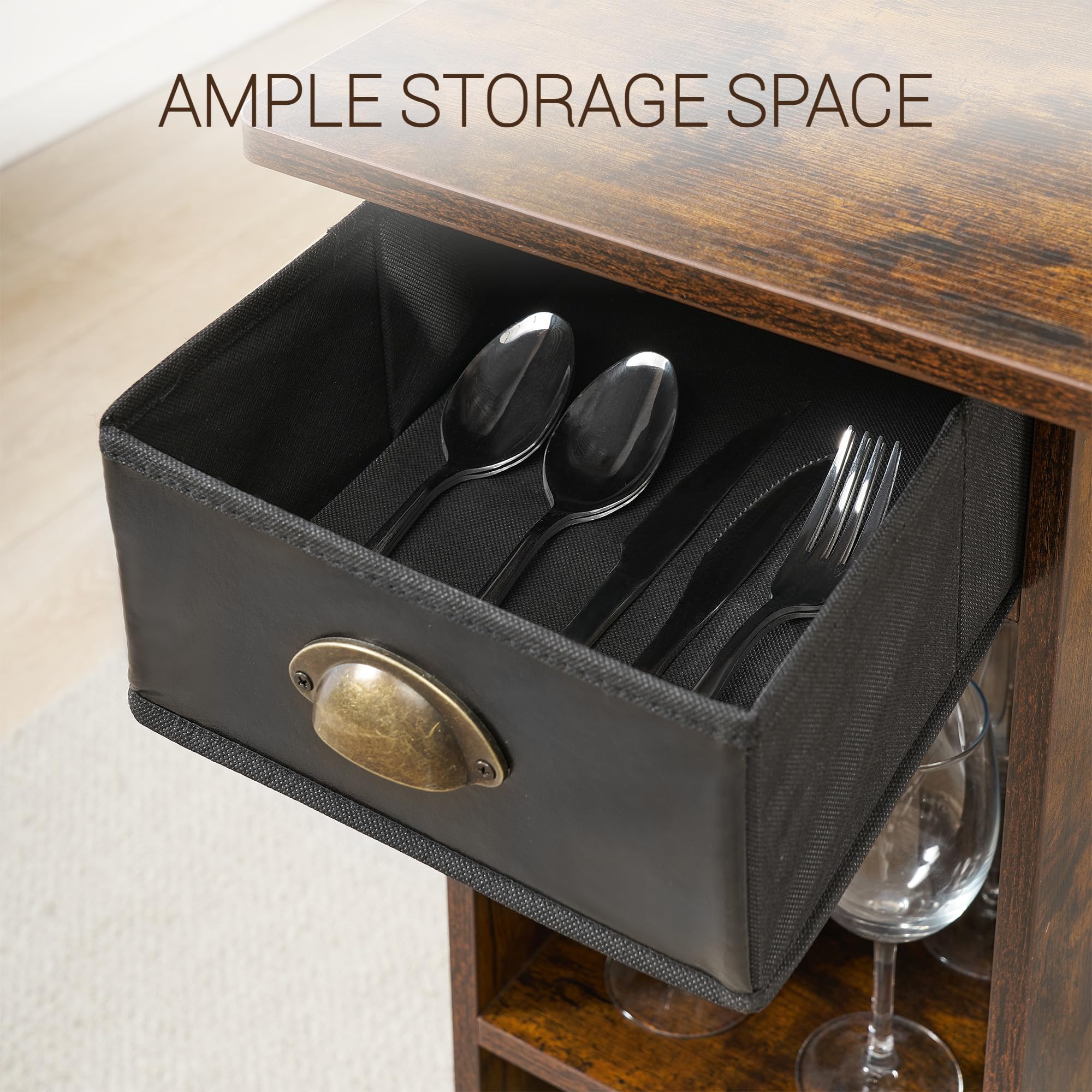 Juego de Comedor de 3 Piezas para 2 Personas, Mesa de Bar y 2 taburetes, Isla de Cocina de Altura de mostrador con estantes de Almacenamiento, cajón, Mesa pequeña de Cocina para Comedor