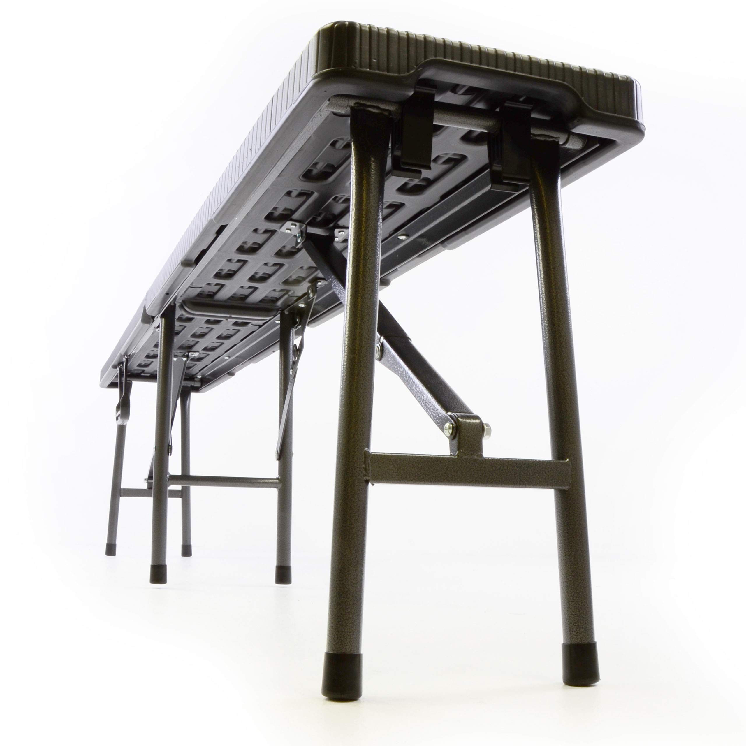Bierzelt-Garnitur klappbar schwarz Rattan-Optik 180 cm 1 Tisch 2 Bänke