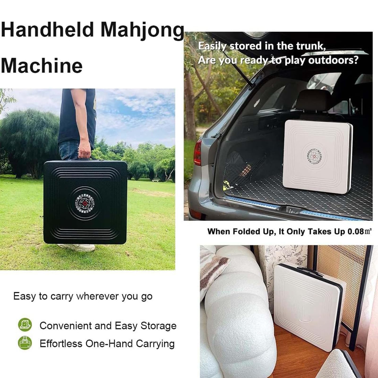 Tavolo Mahjong portatile con Shuffler automatico, set Mahjong elettrico automatico per casa e tempo libero all'aperto
