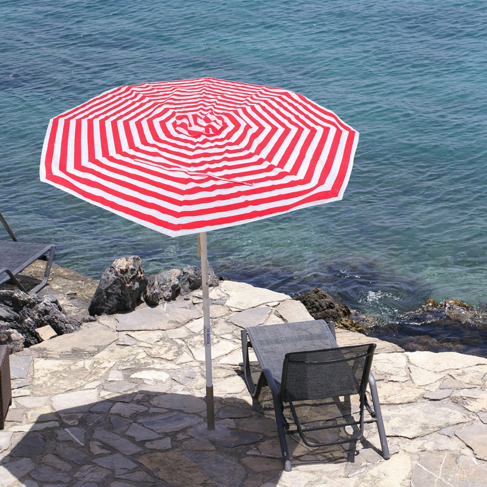 Toile 2, Parasol Rechange de 7m Rouge de Terrasse Extérieure