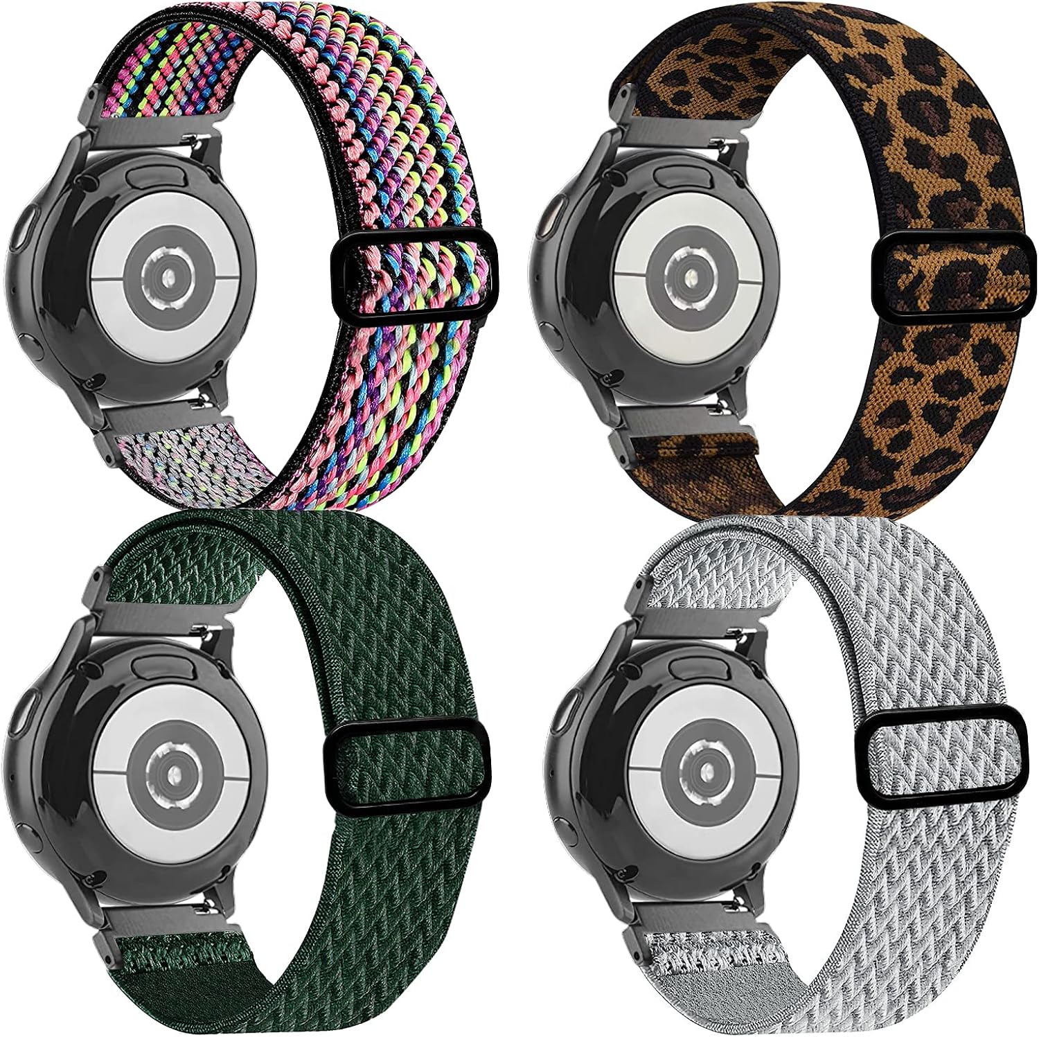 22mm Stretchy Nylon Watch Bands Compatible with Samsung Galaxy Watch 3 45mm/Galaxy Watch 46mm/Gear S3 Classic/Frontier,Adjustable Quick Release Elastic Solo Loop Replacement Strap for Men Women