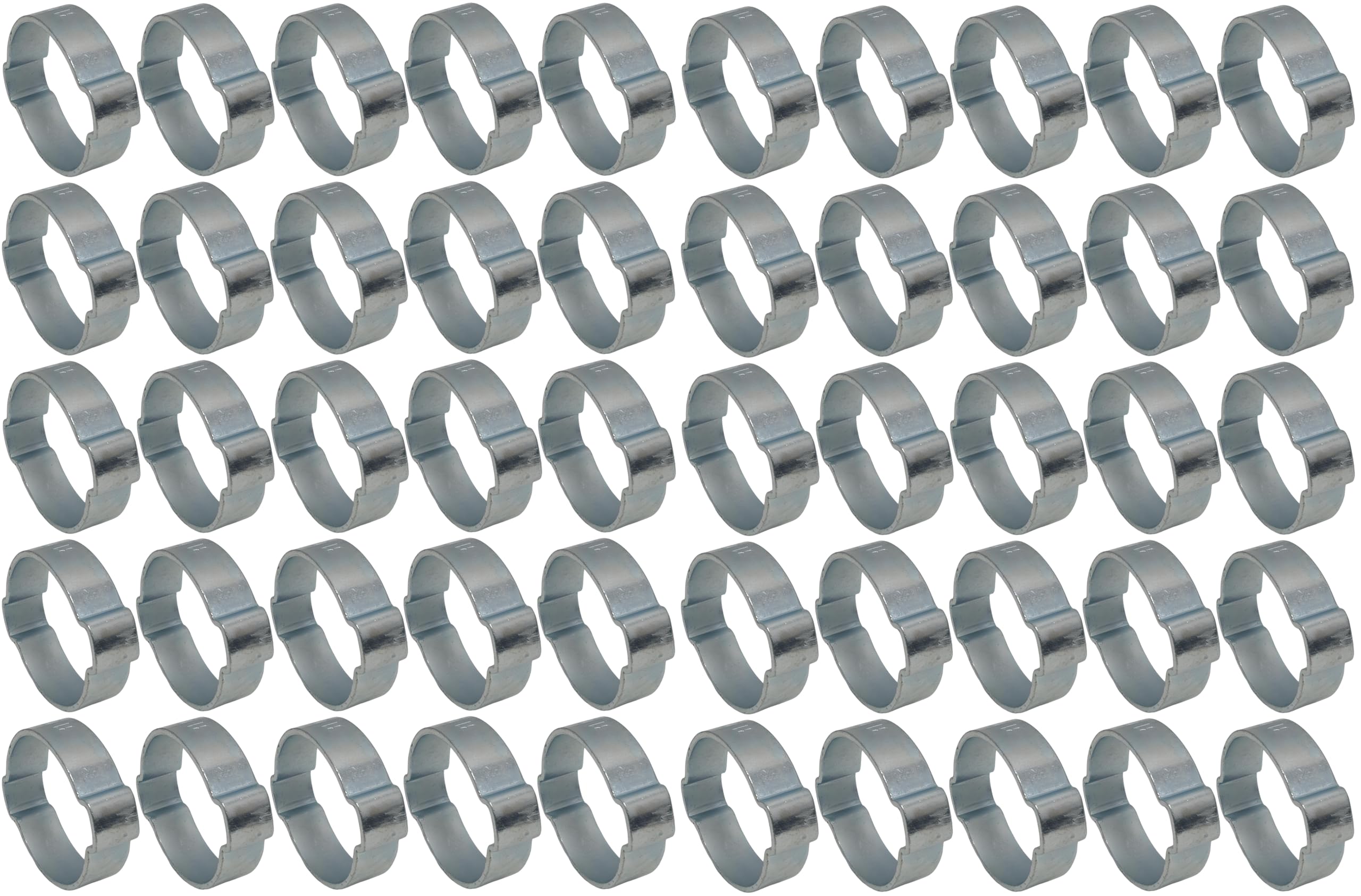 OCS Parts - Oetiker 101 2-Ear Ear Clamps, 101 Zinc Plated Steel, 31 mm (26.3 mm closed) Size, Pack of 50, Includes OCS Parts 2-Year Warranty