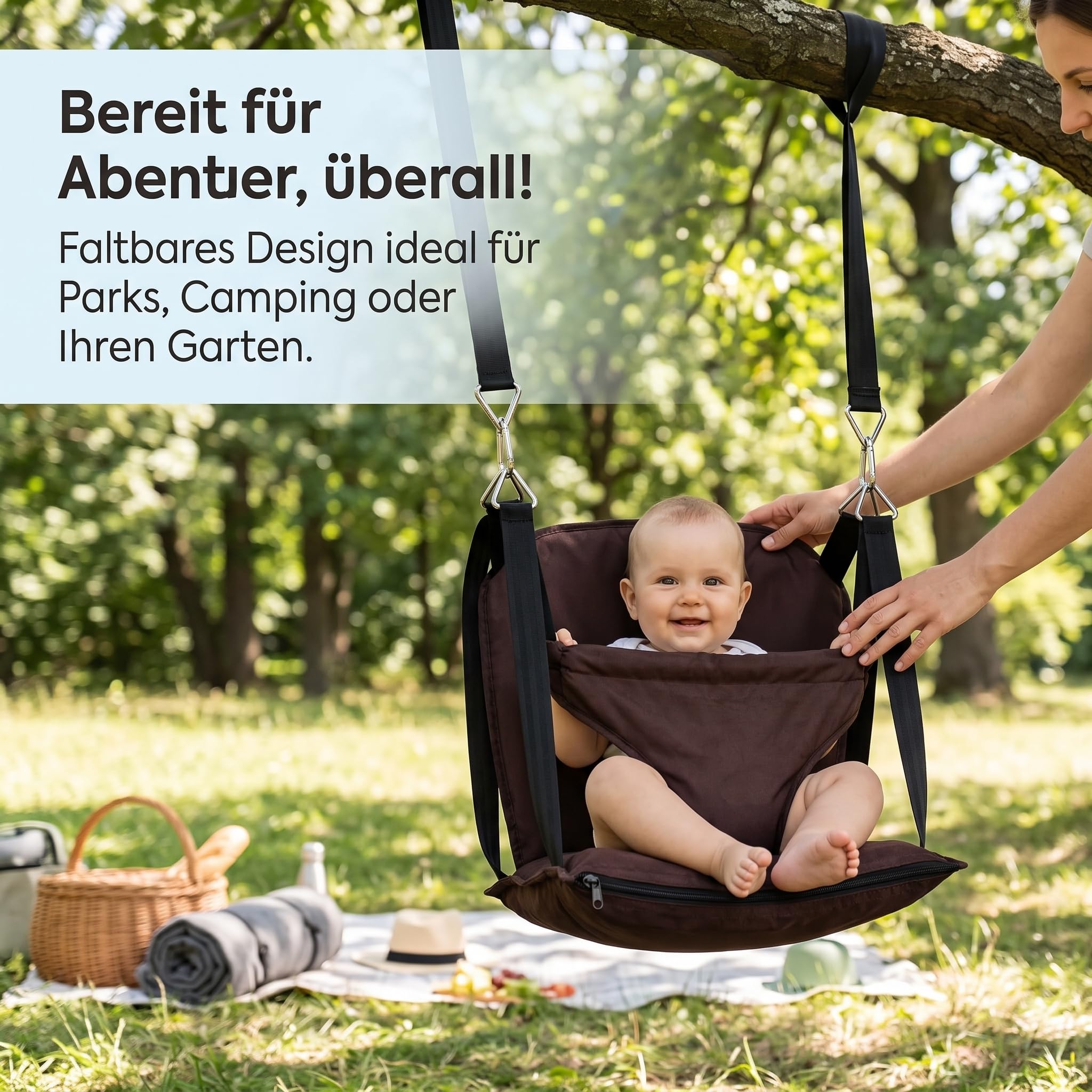 schaukel Indoor & schaukel aus – Faltbarer Schaukelsitz für s und, ohne Bohren installierbar, Khaki, Style to 2