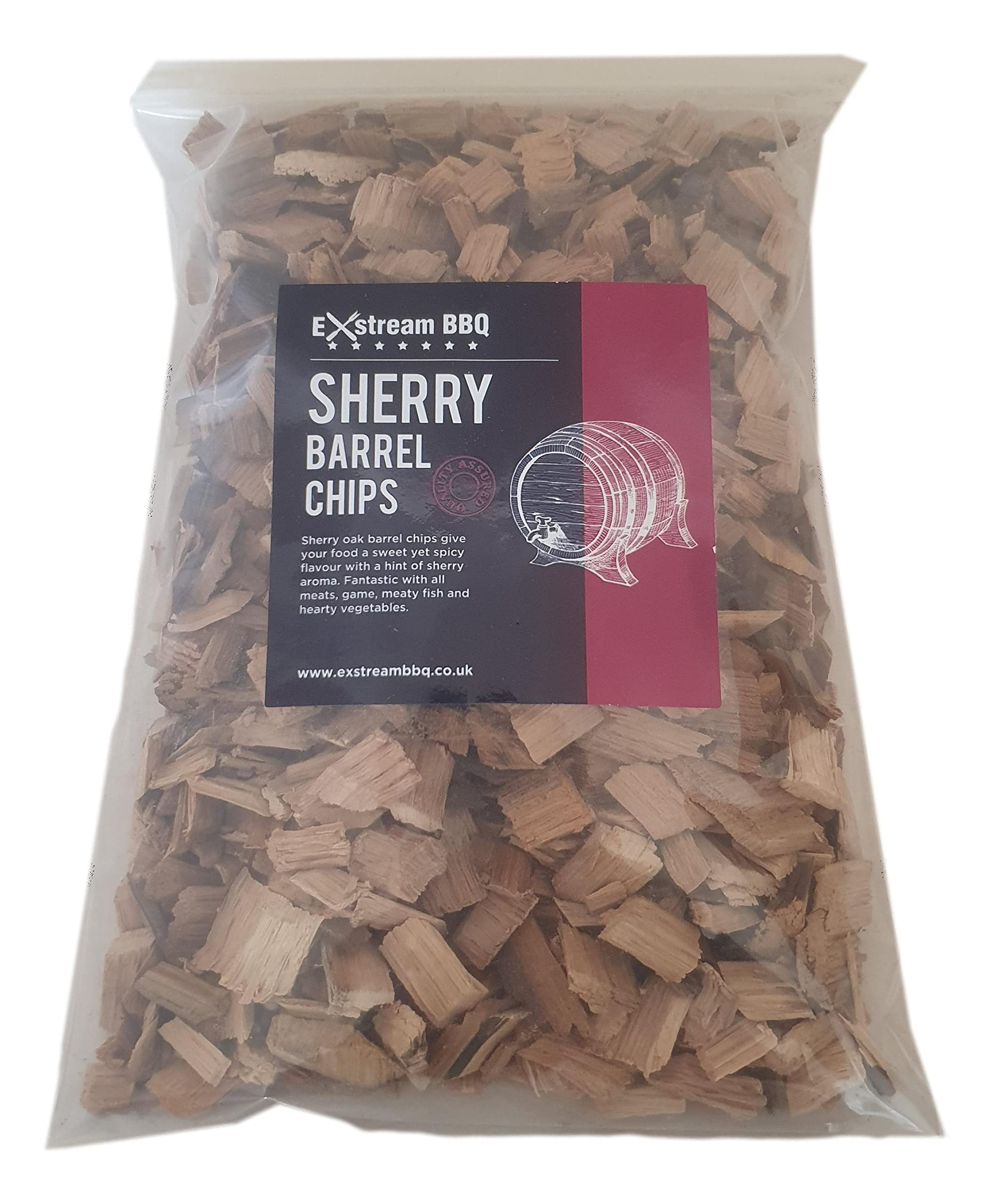 Exstream BBQ Barbecue Smoking Wood Chips *Over 16 Great Flavours in 1, 5 & 10 Litres* (Sherry Barrel 1 Litre)
