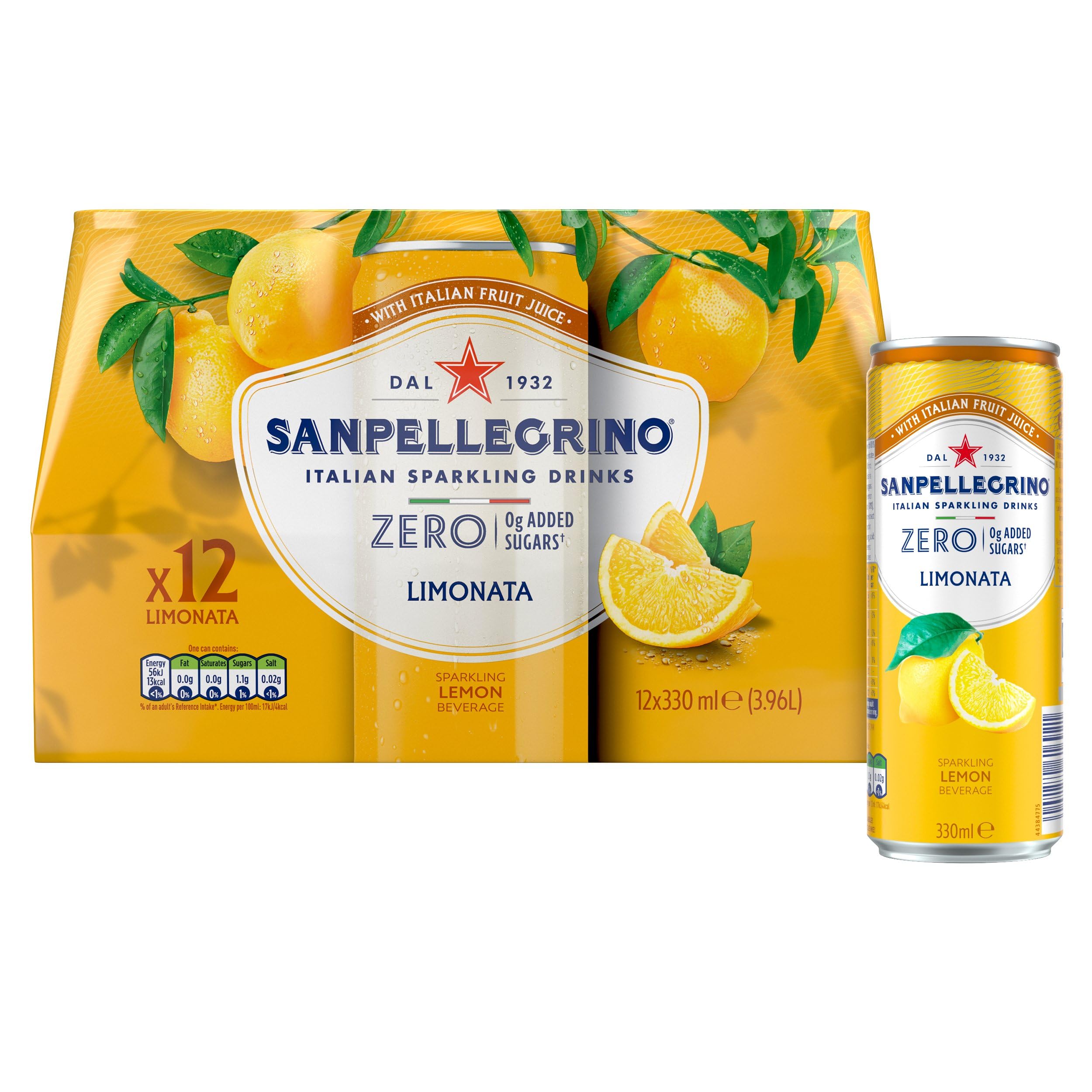 San Pellegrino Zero Fruit Beverages Lemon (Pack Of 12) 12602689