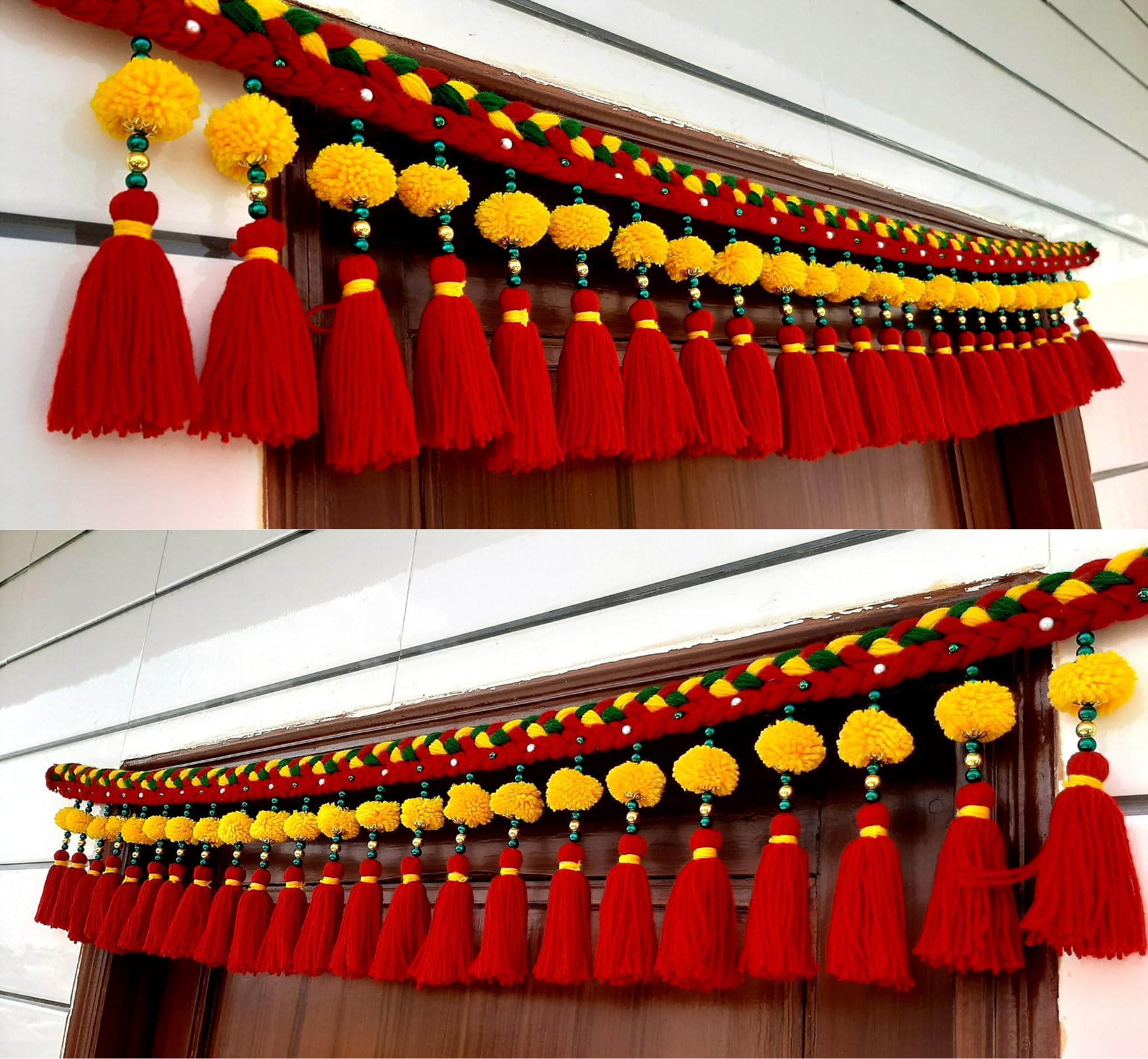HomDizz Authentic Handcrafted Toran: Celebrating Indias Artistic Heritage Toran (Made of Acrylic Yarn & Beads -Made in India) (4-Feet) (B0CWY5W7CH) Amazon Price History, Amazon Price Tracker