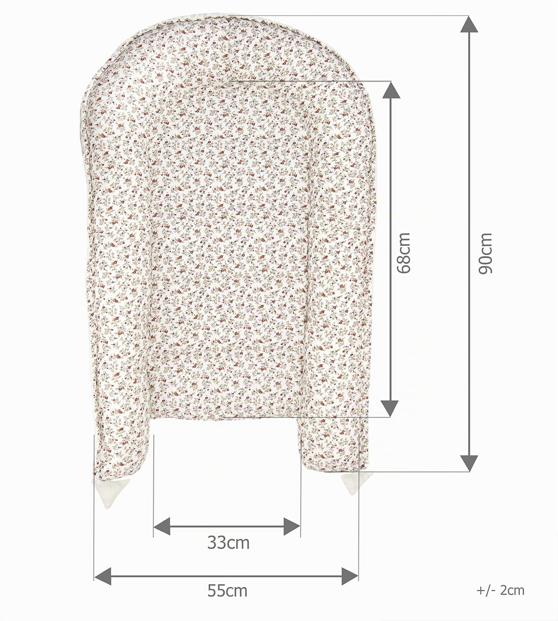 PIMKO Nido de bebé Minky de 2 Caras, Nido de Peluche, Capullo para bebés y recién Nacidos, para el hogar, 55 x 90 cm