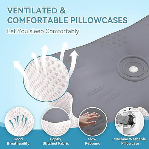 Miniatura 4 de Almohada cervical para el cuello para aliviar el dolor, almohada ergonómica de contorno suave para dormir lateral, almohadas de espuma viscoelástica