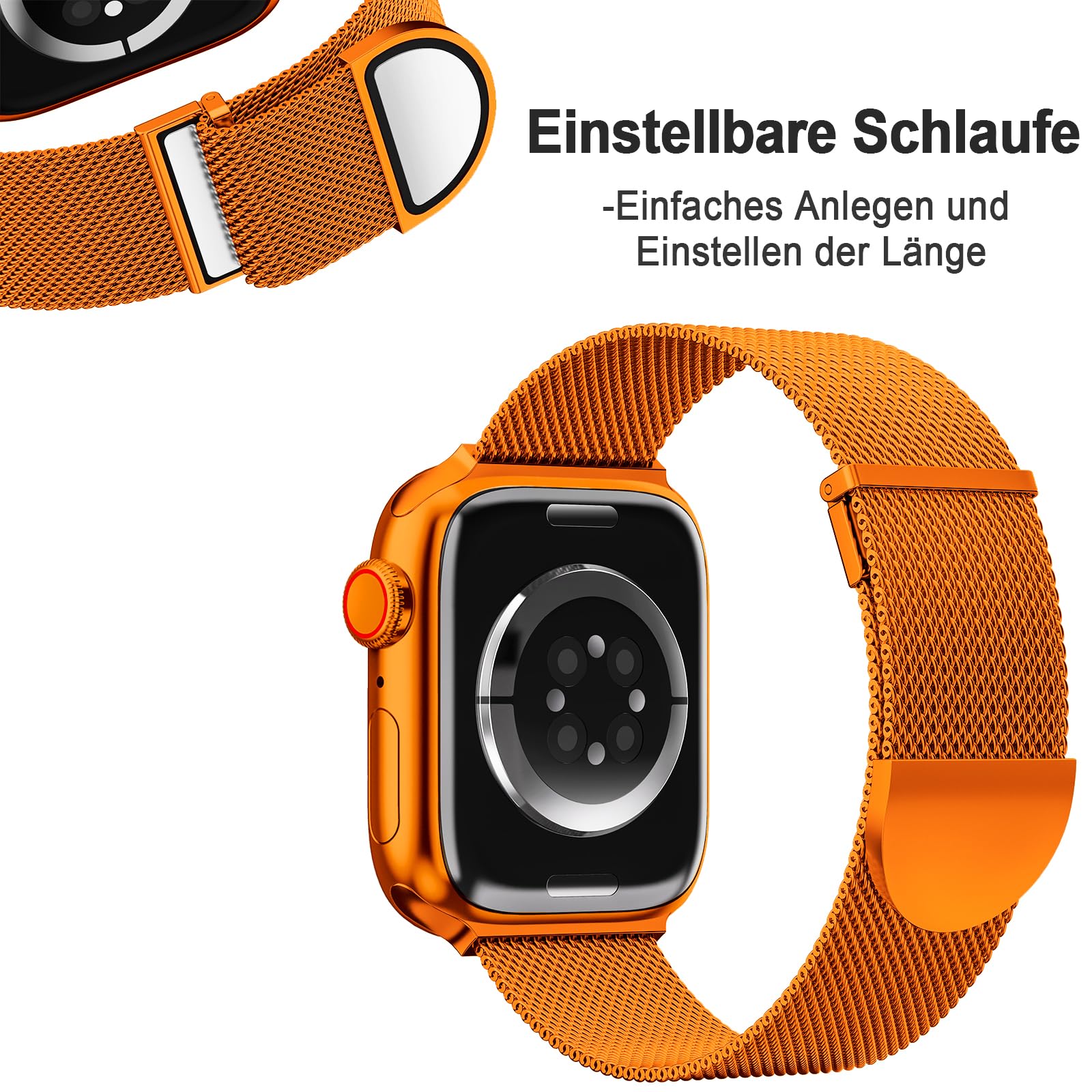 Higgs Cinturini Compatibile con Cinturino Apple Watch 40mm 38mm 41mm per Donna e Uomo, Cinturino Magnetiche Regolabili Doppie per iWatch Series SE(Second) 9 8 7 6 5 4 3 2 1, Liscio Maglia Milanese