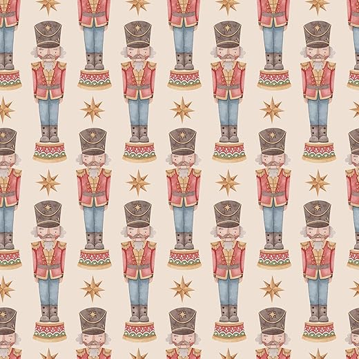 Waterleaf Paper Co. 100% Dissolvable Christmas Wrapping Paper, The Nutcracker Design, Premium Holiday Gift Wrap, Sustainable, Zero-Waste (12" L x 47" W)