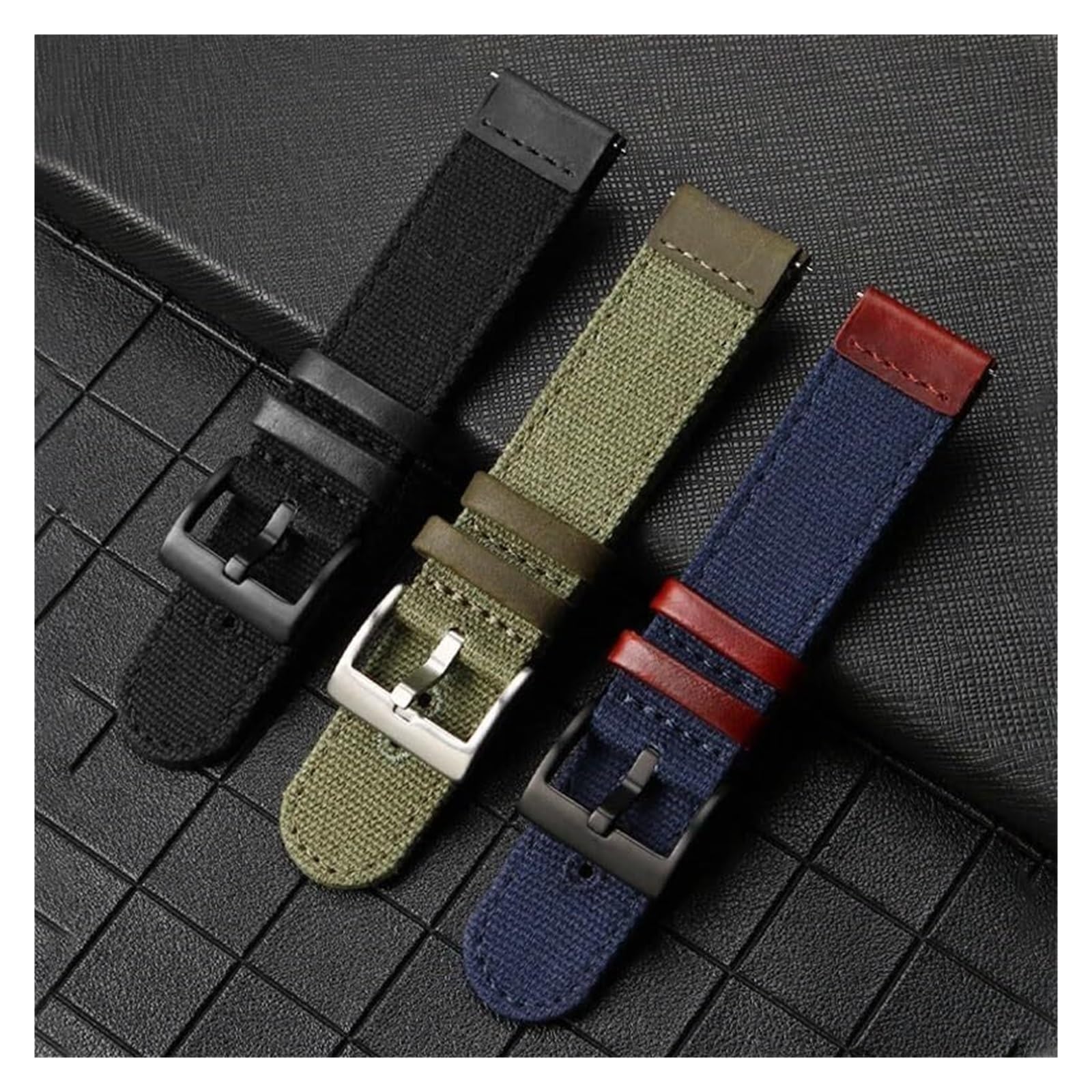 Cinturini regolabili in nylon elastico intrecciato Cinturino in tela di nylon da 20 mm Bracciale in pelle a sgancio rapido da uomo e da donna Cinturino di ricambio universale da 20 mm Cinturino for or