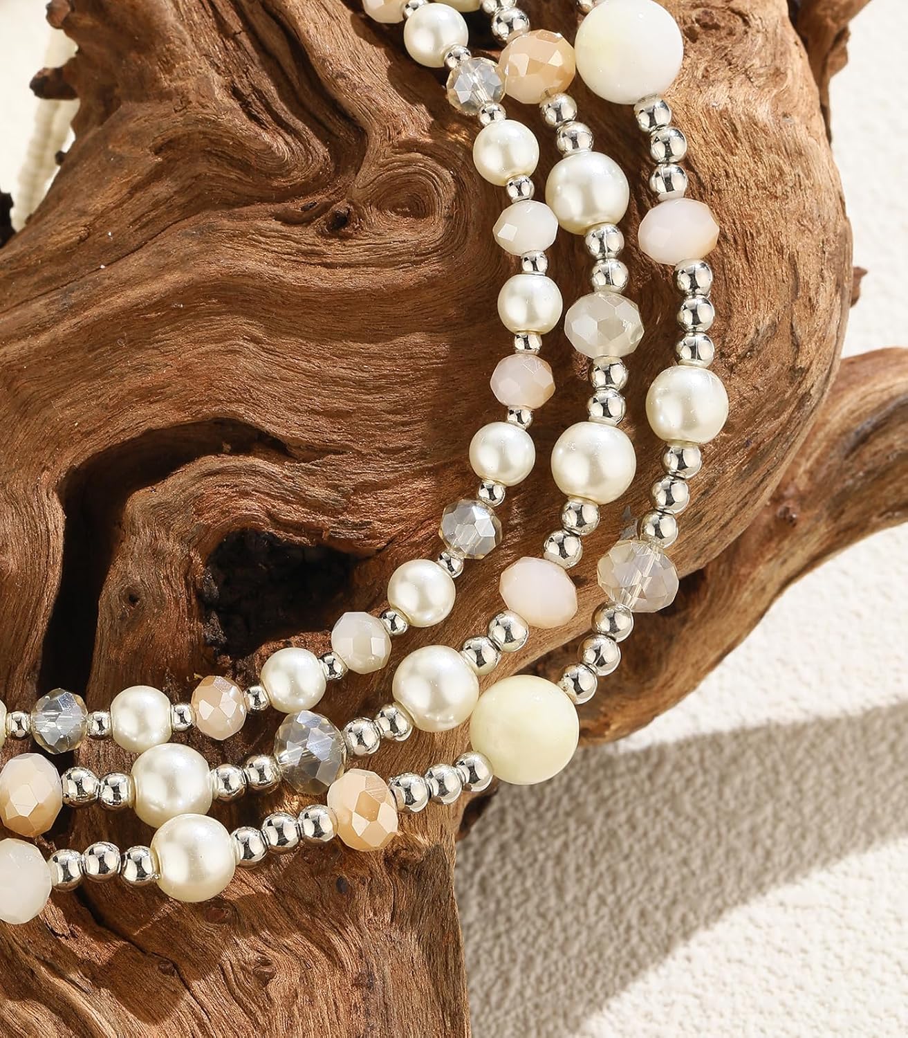 Noessla Beaded Statement Necklaces for Women Layered Chunky Bead Necklace Fashion Costume Jewelry Gifts for Mom - Image 5