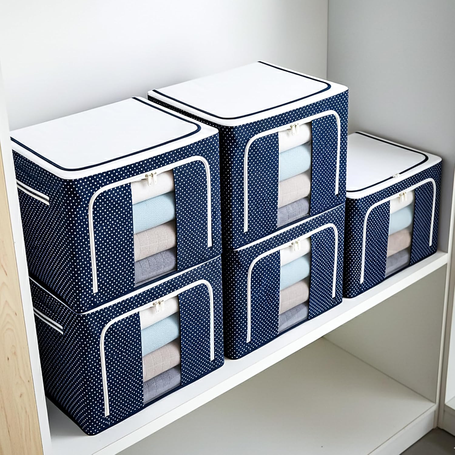 CLAPONE 5 Pcs 66 Liters Foldable Steel Frame Cloth Organizer for Storage/Wardrobe for Storage/almirah for Sarees/Shirts/Bl... - Review, Price and Buying Guide