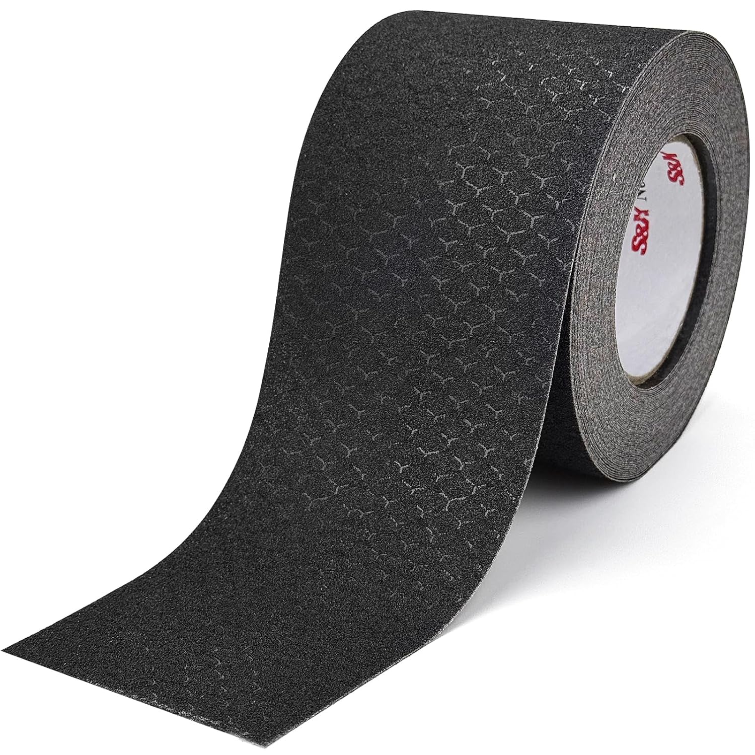 S&X Patterned Anti Slip Tape – 4 Inch x 60 Ft, Black Non Slip Grip Tape with Decorative Grit Surface for Stairs, Floors, and Ramps – Waterproof, Heavy Duty