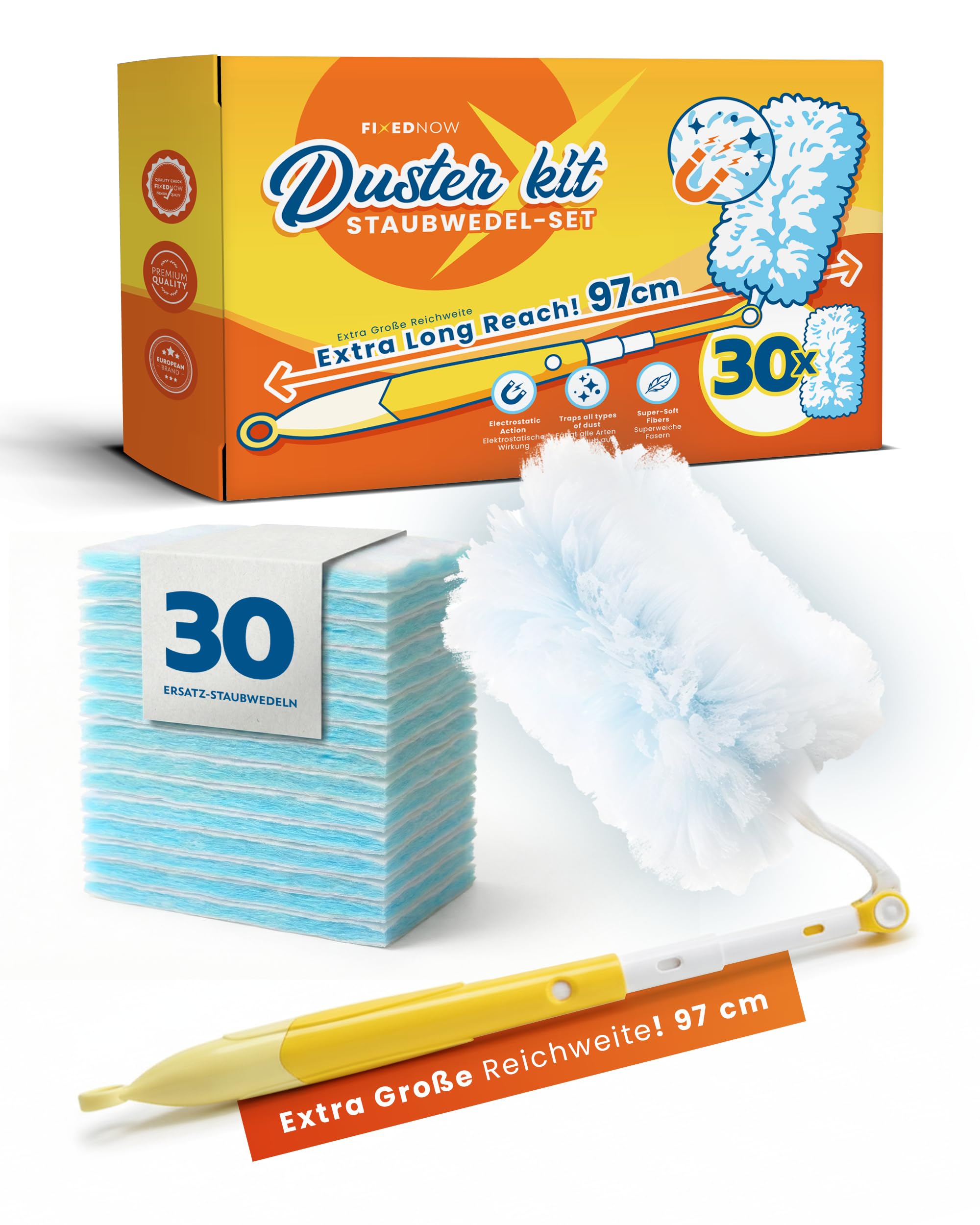 FixedNow XXL Staubmagnet Nachfüllpack Tücher Set für Swiffer Duster