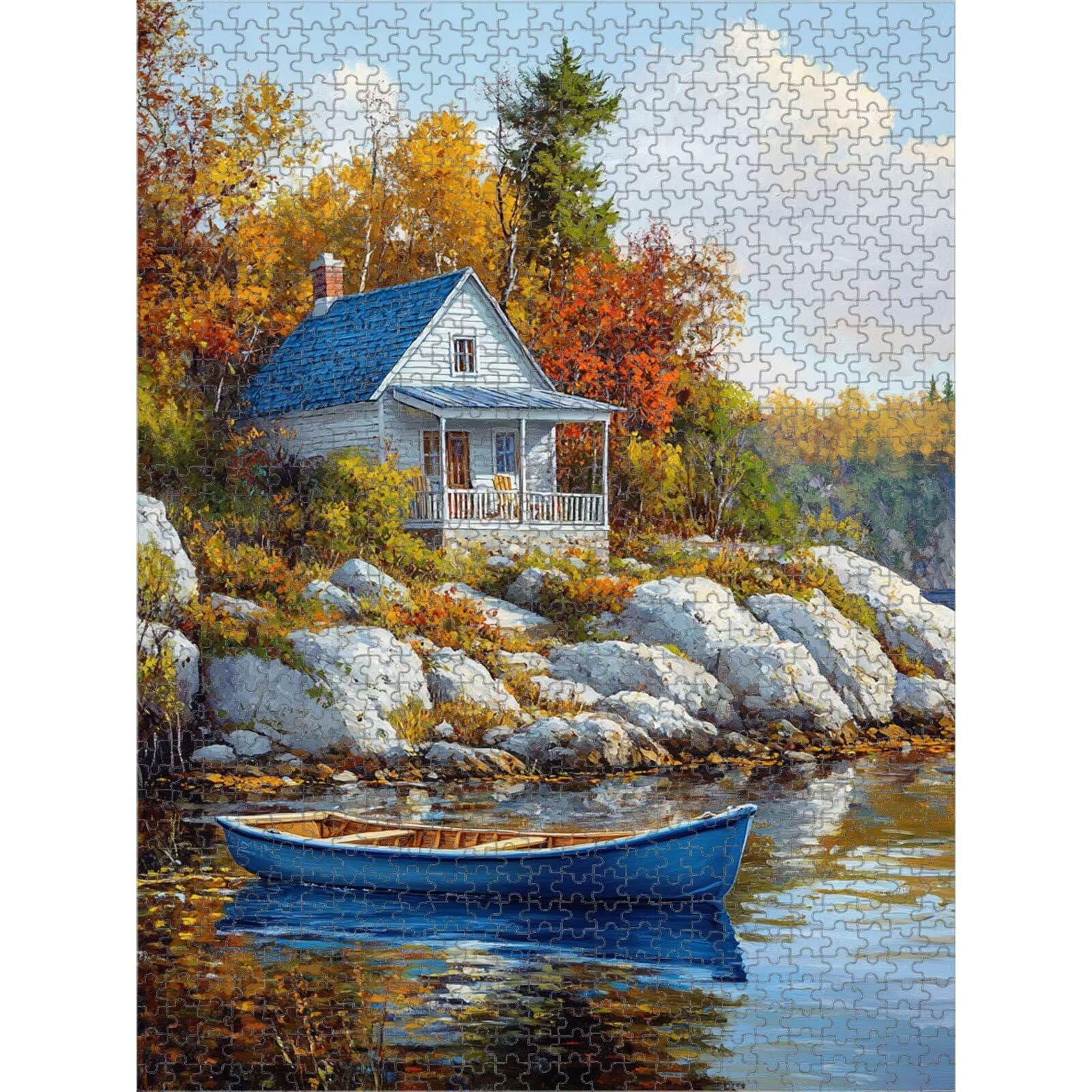 1000 elementów, puzzle dla dorosłych, jesień i krajobraz, drewniane puzzle 1T#1541 | Drewniana konstrukcja, precyzyjne cięcie, jasne kolory, statyczne hobby, relaks, dekoracja domu, prezent, 50 x 75 cm