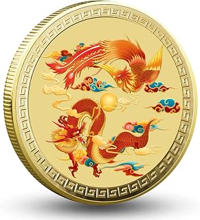 Chinese Dragon and The Phoenix Bring Prosperity Lucky Coin - Lottery Ticket Scratcher Tool - Good Luck Charms