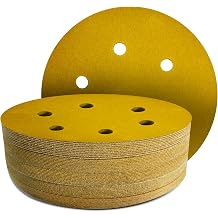 120 Grit 6-Inch Sanding Discs, 100-PCS, 6 Hole, Hook and Loop Sandpaper Set, Round Orbital Sand Paper Discs for Sander