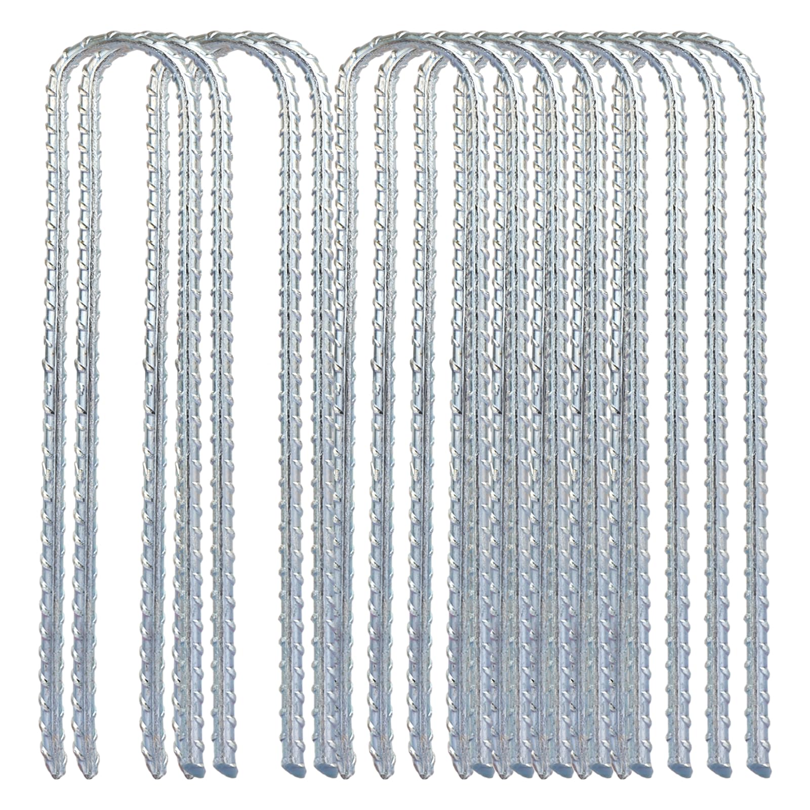 12PCS 12Inch Tent Pegs, Heavy Duty Rebar Stakes, Galvanized Tent Stakes Camping Pegs, U Shaped Garden Stakes Trampoline Pegs, Extra Long Ground Anchor for Trampoline, Football Goal Net, Swing-image-32
