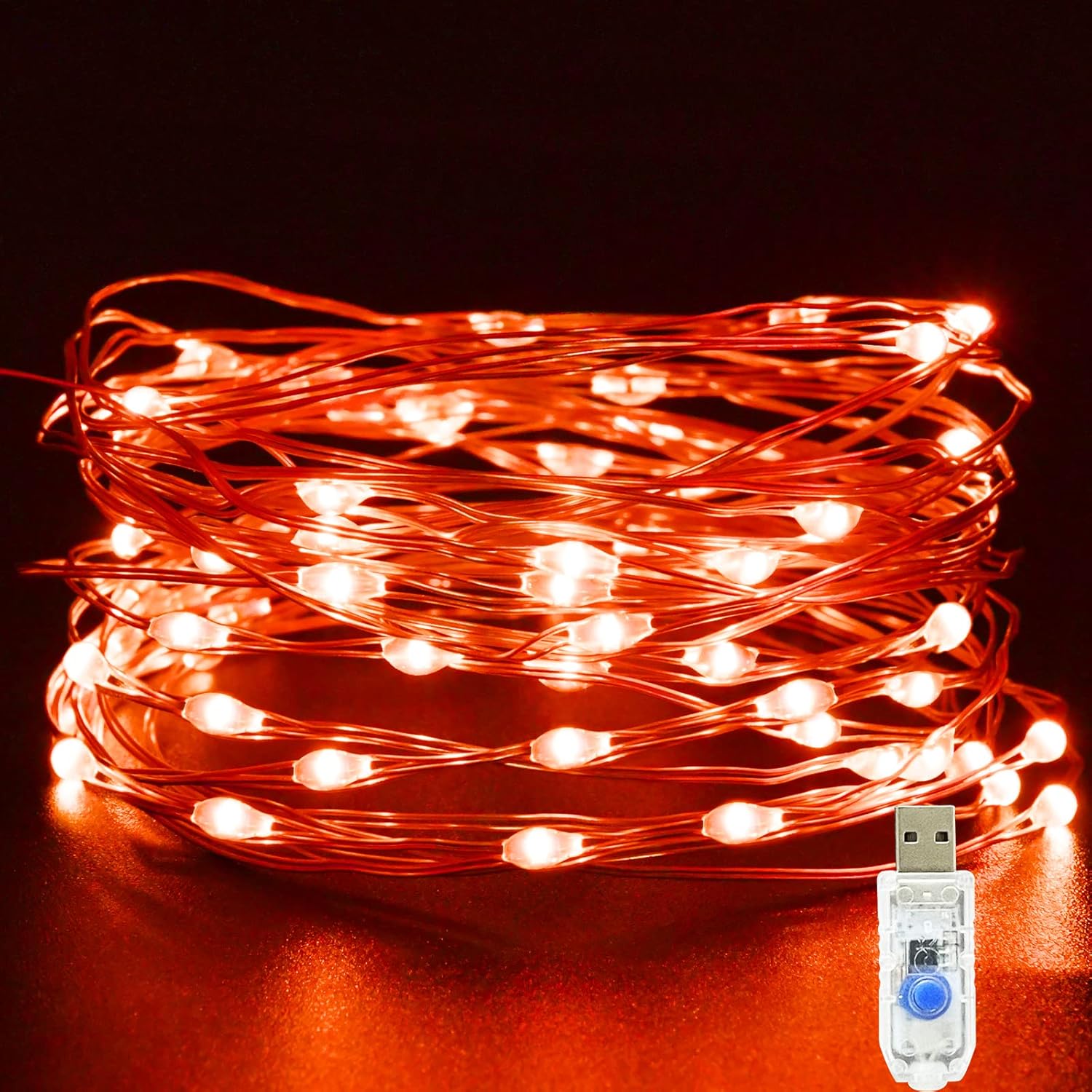 Etopgo Valentins Decorations Fairy Lights, Red USB Fairy Lights,5M/16Ft