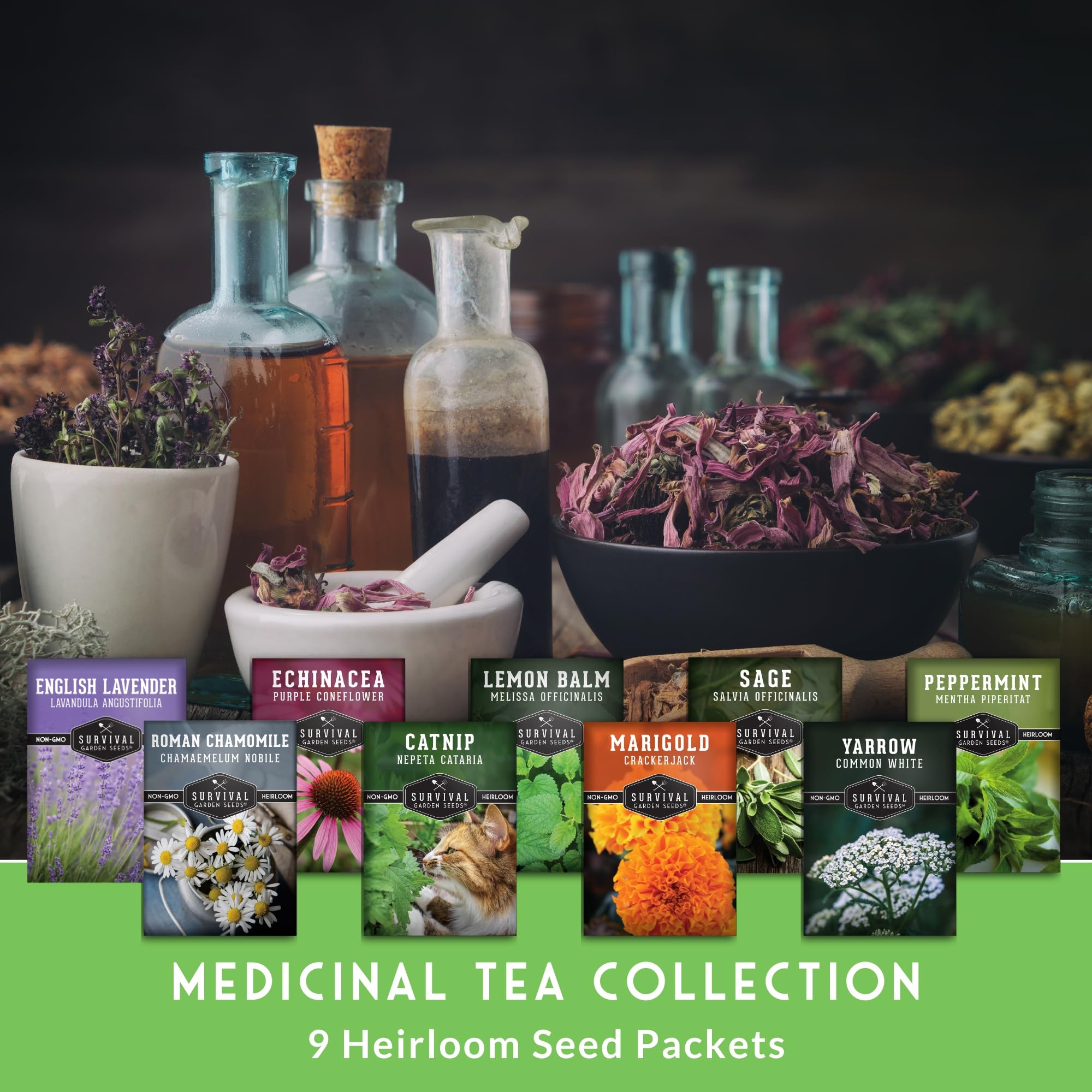 Amazon.com : Medicinal Tea Herb Seeds for Planting | 9 Variety