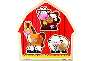 Best-rated Barnyard Animals Jumbo Knob Wooden Puzzle