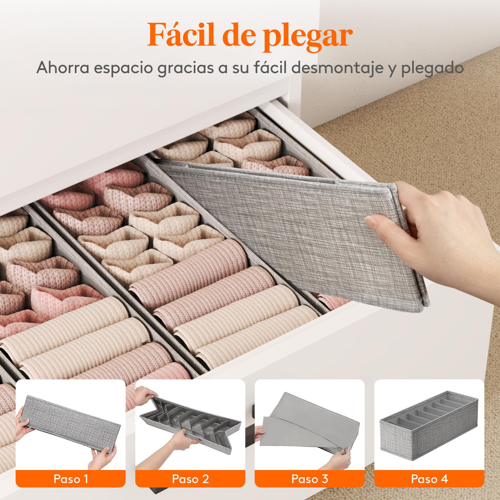 Lifewit Juego de 16 organizadores dobles Hemnes para cómoda con base estable, organizador de armario, cajones, sistema de organización para cambiar pañales, ropa infantil, camisetas, ropa interior